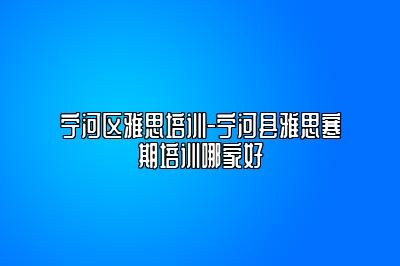 宁河区雅思培训-宁河县雅思寒期培训哪家好