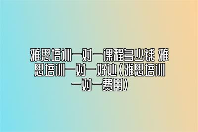 雅思培训一对一课程多少钱 雅思培训一对一好处(雅思培训一对一费用)