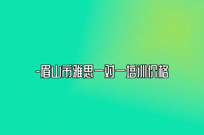 -眉山市雅思一对一培训价格