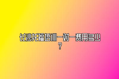 长沙托福培训一对一费用多少?