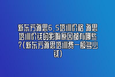 新东方雅思6.5培训价格 雅思培训价钱的影响原因都有哪些？(新东方雅思培训费一般多少钱)