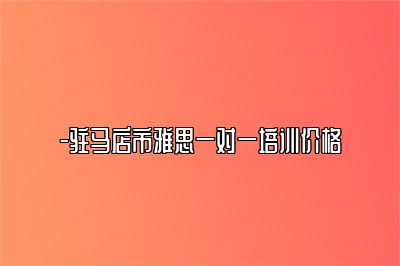 -驻马店市雅思一对一培训价格
