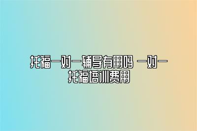 托福一对一辅导有用吗 一对一托福培训费用