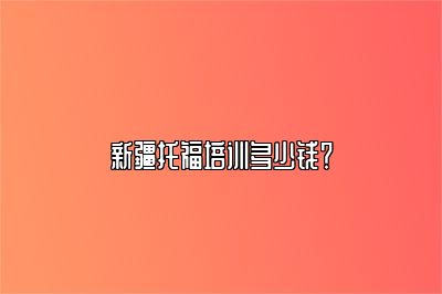 新疆托福培训多少钱？