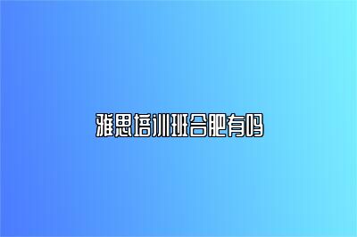 雅思培训班合肥有吗