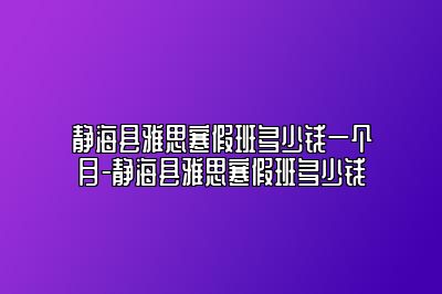 静海县雅思寒假班多少钱一个月-静海县雅思寒假班多少钱