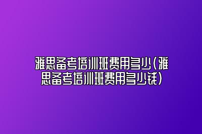 雅思备考培训班费用多少(雅思备考培训班费用多少钱)