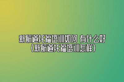 新航道托福培训如何 有什么好(新航道托福培训怎样)