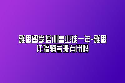 雅思留学培训多少钱一年-雅思托福辅导班有用吗