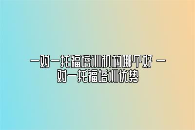 一对一托福培训机构哪个好 一对一托福培训优势