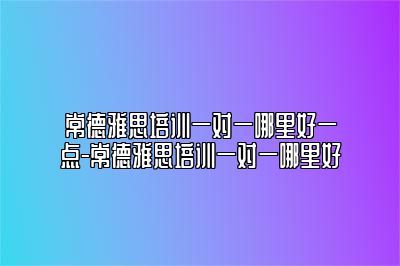 常德雅思培训一对一哪里好一点-常德雅思培训一对一哪里好