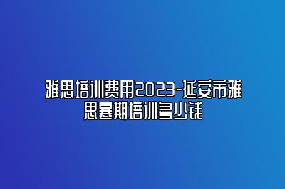 雅思培训费用2023-延安市雅思寒期培训多少钱