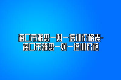 海口市雅思一对一培训价格表-海口市雅思一对一培训价格