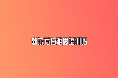 新东方有雅思培训吗