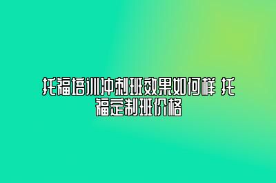 托福培训冲刺班效果如何样 托福定制班价格