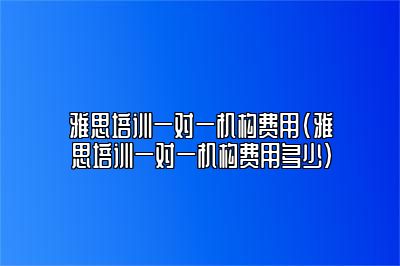 雅思培训一对一机构费用(雅思培训一对一机构费用多少)