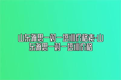 山东雅思一对一培训价格表-山东雅思一对一培训价格