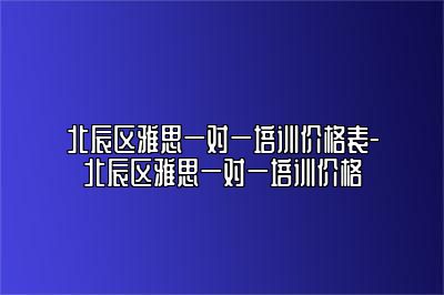 北辰区雅思一对一培训价格表-北辰区雅思一对一培训价格