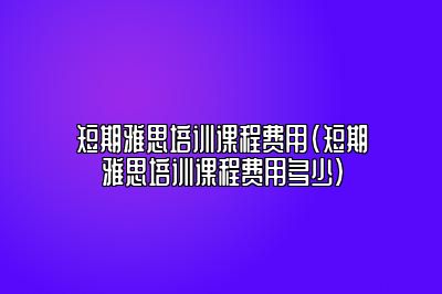 短期雅思培训课程费用(短期雅思培训课程费用多少)