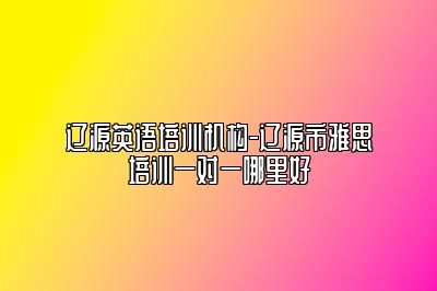 辽源英语培训机构-辽源市雅思培训一对一哪里好