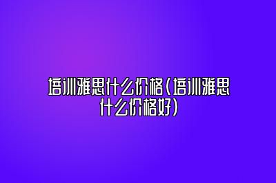 培训雅思什么价格(培训雅思什么价格好)