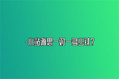 -小站雅思一对一多少钱？