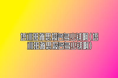 培训班雅思报名多少钱啊(培训班雅思报名多少钱啊)