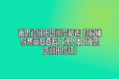 雅思初级班培训价格表 机构辅导费高低要看上课人数(雅思培训班价钱)