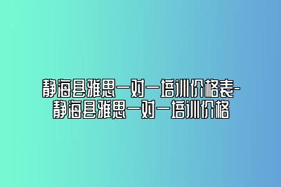 静海县雅思一对一培训价格表-静海县雅思一对一培训价格