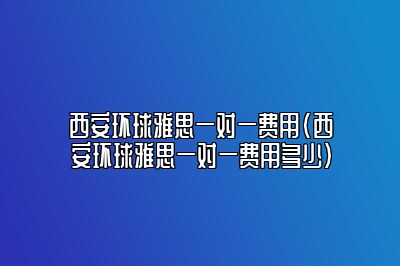 西安环球雅思一对一费用(西安环球雅思一对一费用多少)