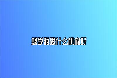 想学雅思什么机构好