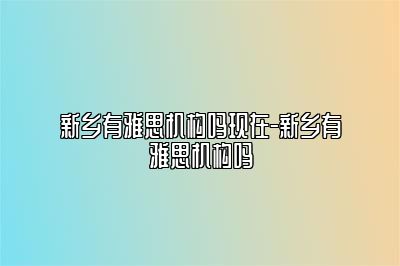 新乡有雅思机构吗现在-新乡有雅思机构吗