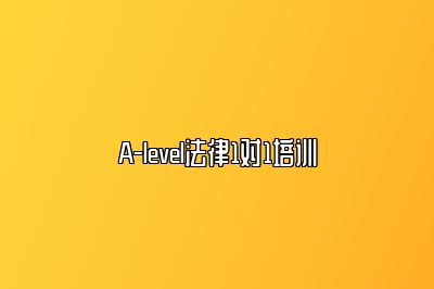 A-level法律1对1培训