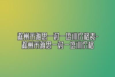 滁州市雅思一对一培训价格表-滁州市雅思一对一培训价格