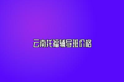 云南托福辅导班价格