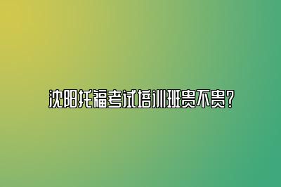 沈阳托福考试培训班贵不贵？