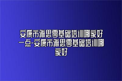 安康市雅思零基础培训哪家好一点-安康市雅思零基础培训哪家好