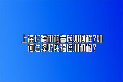 上海托福机构睿途如何样？如何选择好托福培训机构？