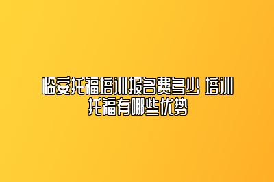临安托福培训报名费多少 培训托福有哪些优势