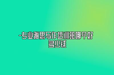 -专业雅思写作培训班哪个好 多少钱