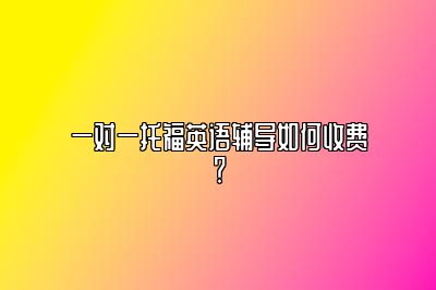 一对一托福英语辅导如何收费？