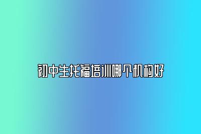 初中生托福培训哪个机构好
