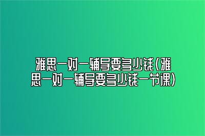 雅思一对一辅导要多少钱(雅思一对一辅导要多少钱一节课)