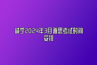 咸宁2024年3月雅思考试时间安排