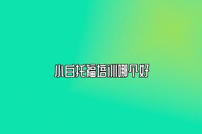 小白托福培训哪个好