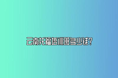云南托福培训班多少钱？