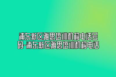 浦东新区雅思培训机构电话号码-浦东新区雅思培训机构电话