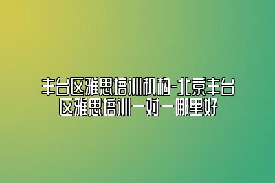 丰台区雅思培训机构-北京丰台区雅思培训一对一哪里好