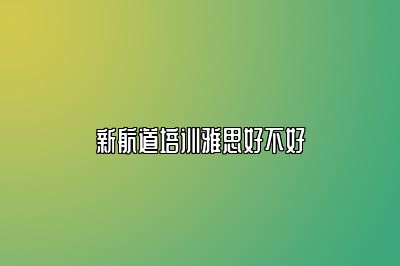 新航道培训雅思好不好