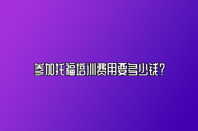 参加托福培训费用要多少钱？